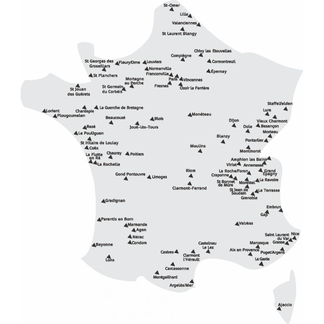 La carte de nos magasins en France - Komilfo